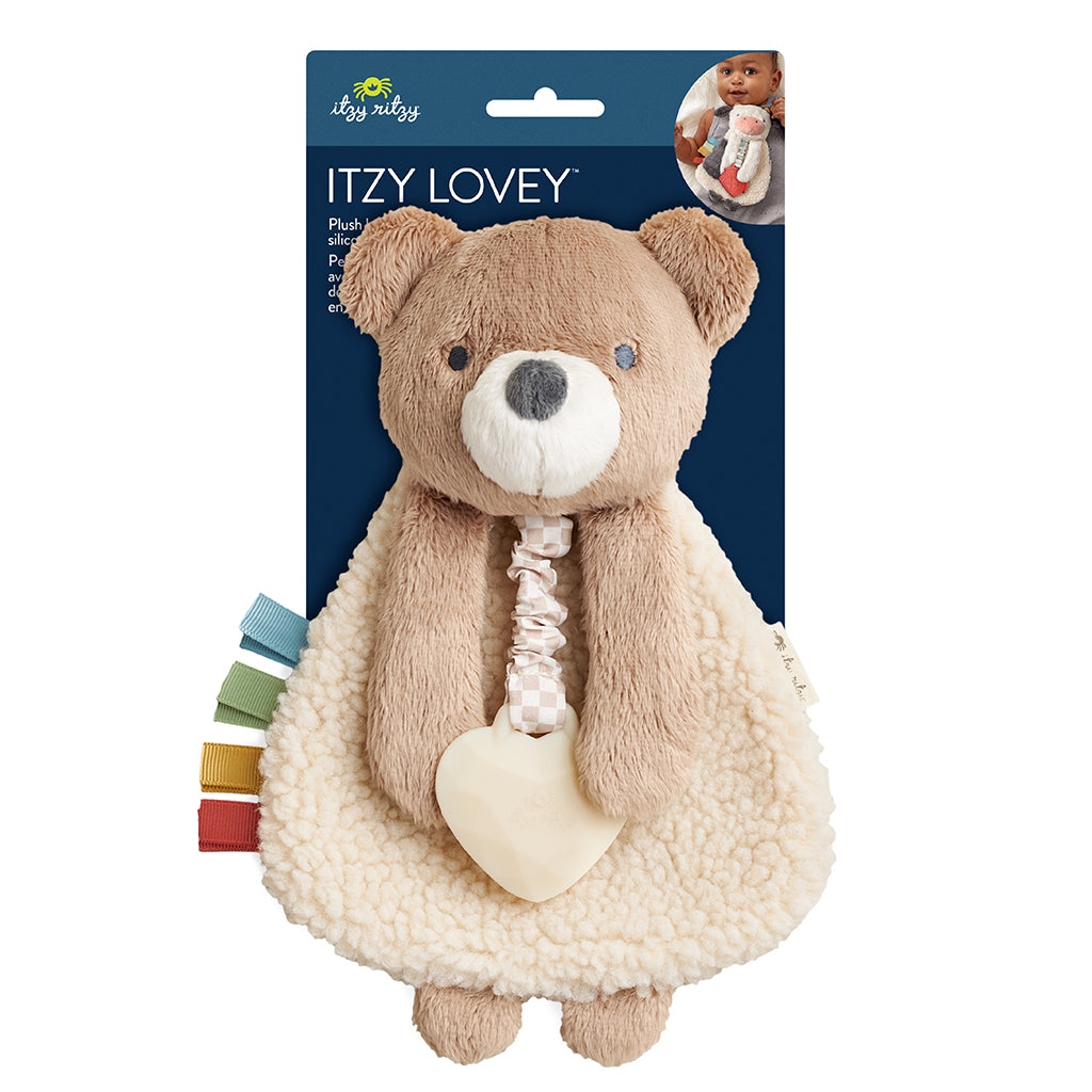 Itzy Lovey Plush & Teether Toy - Theo the Bear