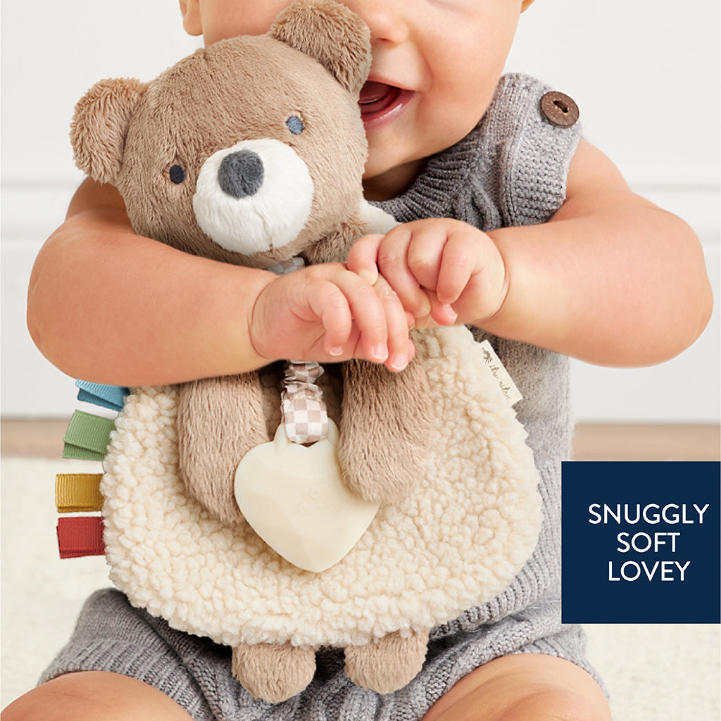 Itzy Lovey Plush & Teether Toy - Theo the Bear