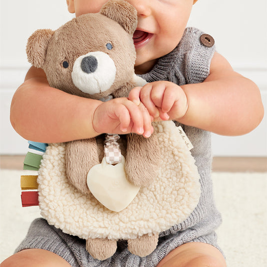 Itzy Lovey Plush & Teether Toy - Theo the Bear