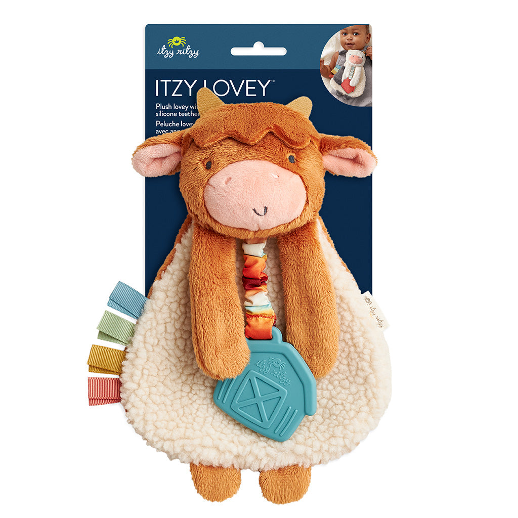 Itzy Lovey Plush & Teether Toy - Wyatt the Highland Cow