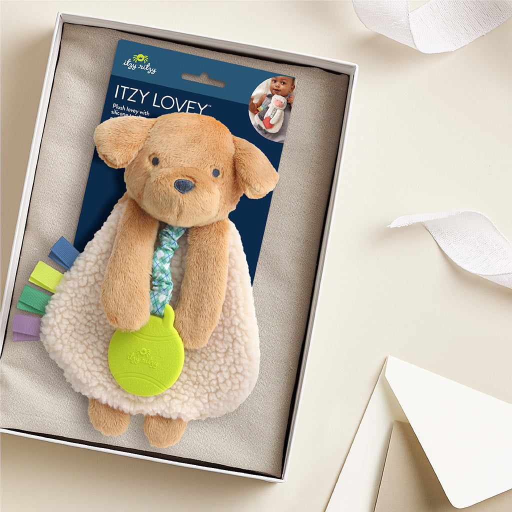 Itzy Lovey Plush & Teether Toy - Trevor the Puppy