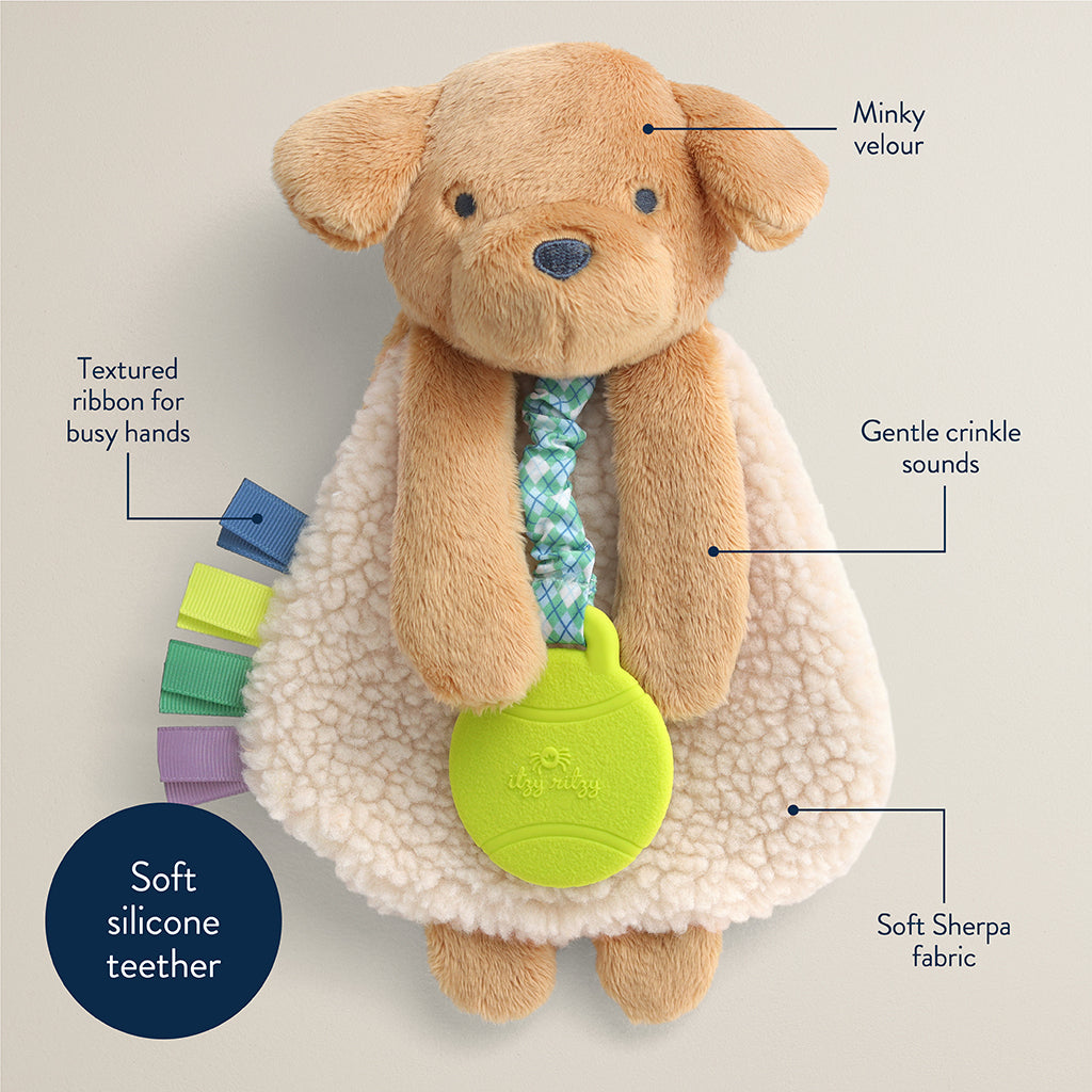 Itzy Lovey Plush & Teether Toy - Trevor the Puppy