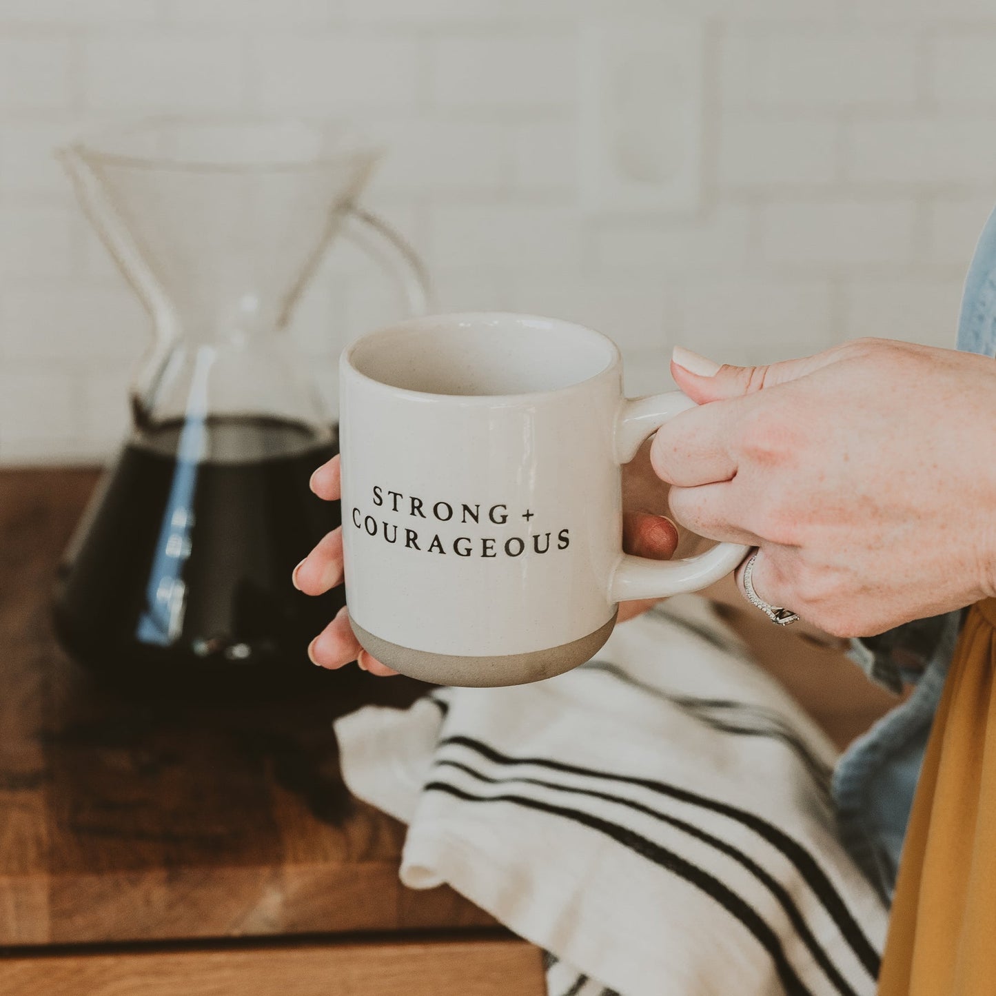 Strong + Courageous Stoneware Mug