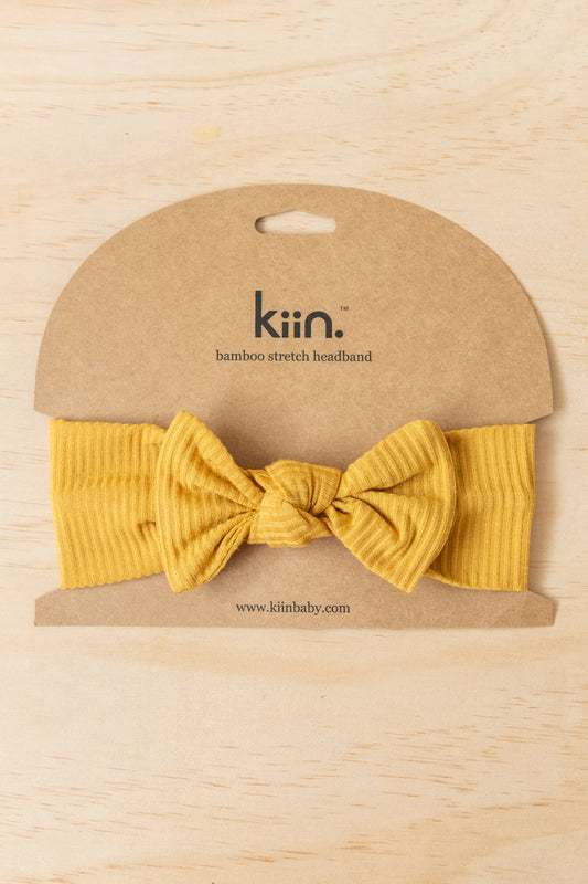 Mustard Bamboo Stretch Bow Headband