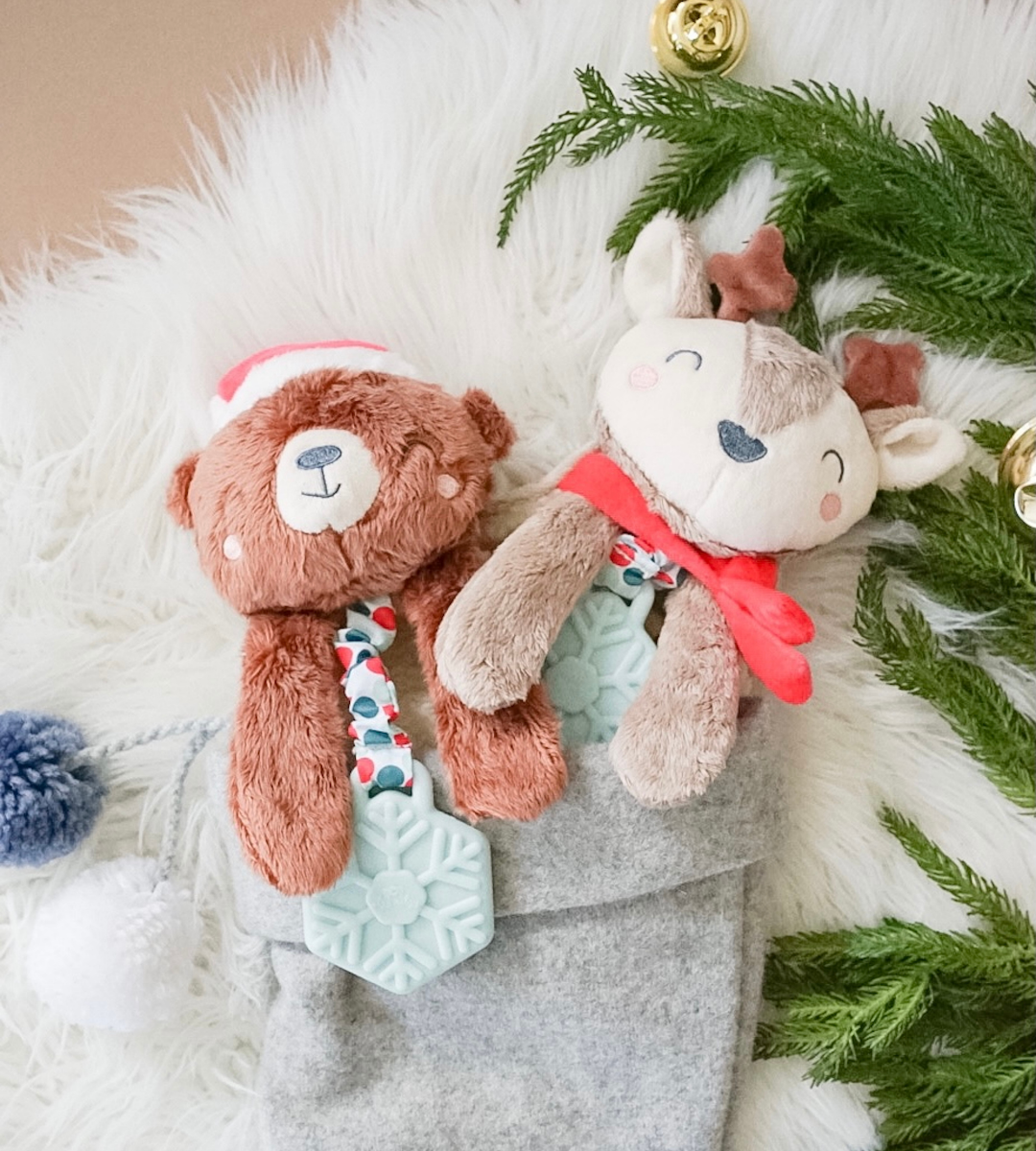 Holiday Itzy Lovey Plush & Teether Toy - Cocoa the Bear