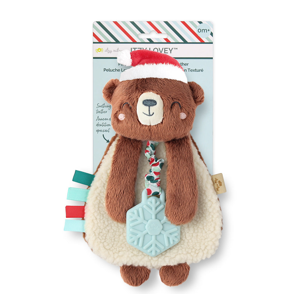 Holiday Itzy Lovey Plush & Teether Toy - Cocoa the Bear