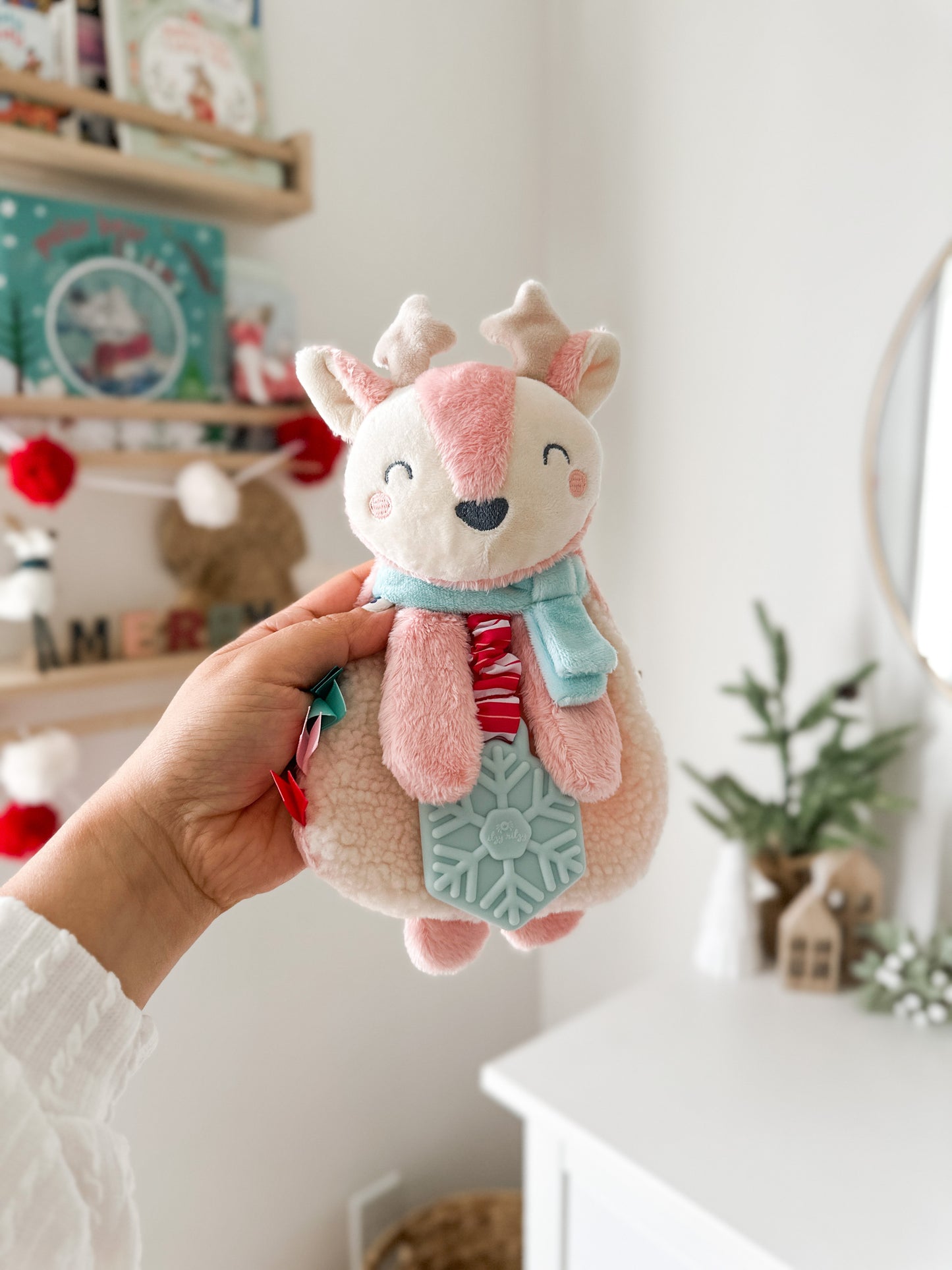 Holiday Itzy Lovey Plush & Teether Toy - Holly the Reindeer