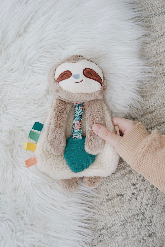 Itzy Lovey Plush & Teether Toy - Peyton the Sloth